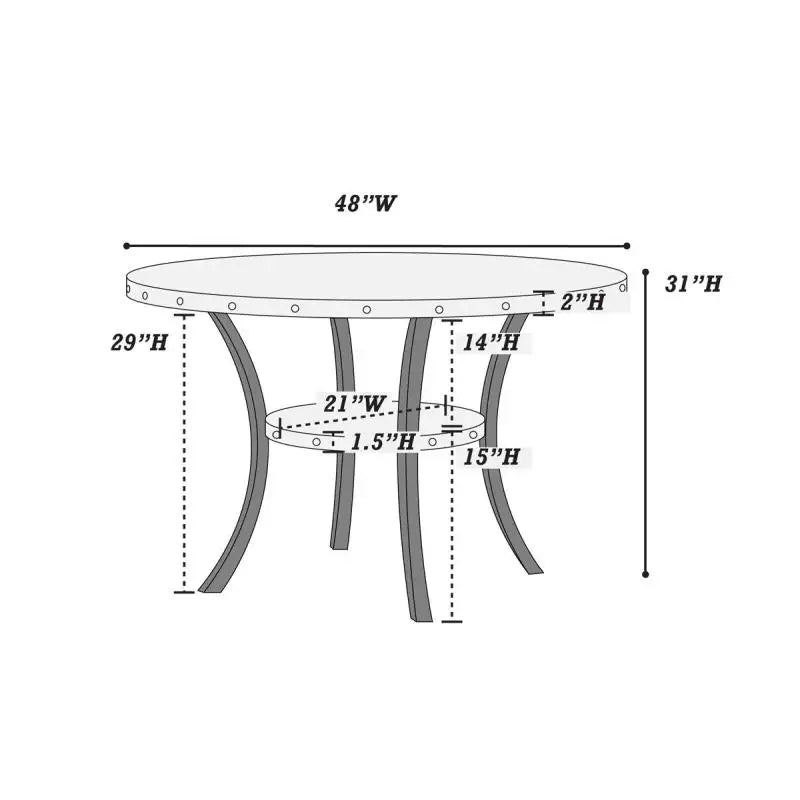 5 Piece Dining Set With Round Table And Four Chairs