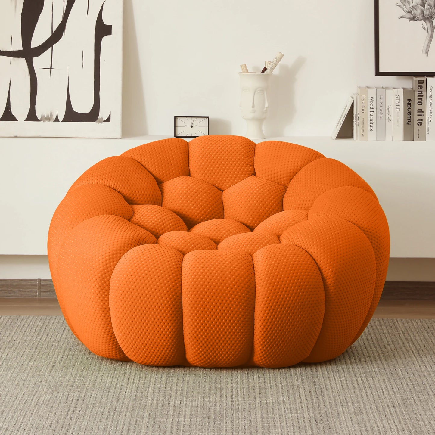 Sdorens Boneless Bubble Football-Shaped Couch Lounge Chair For Living Room