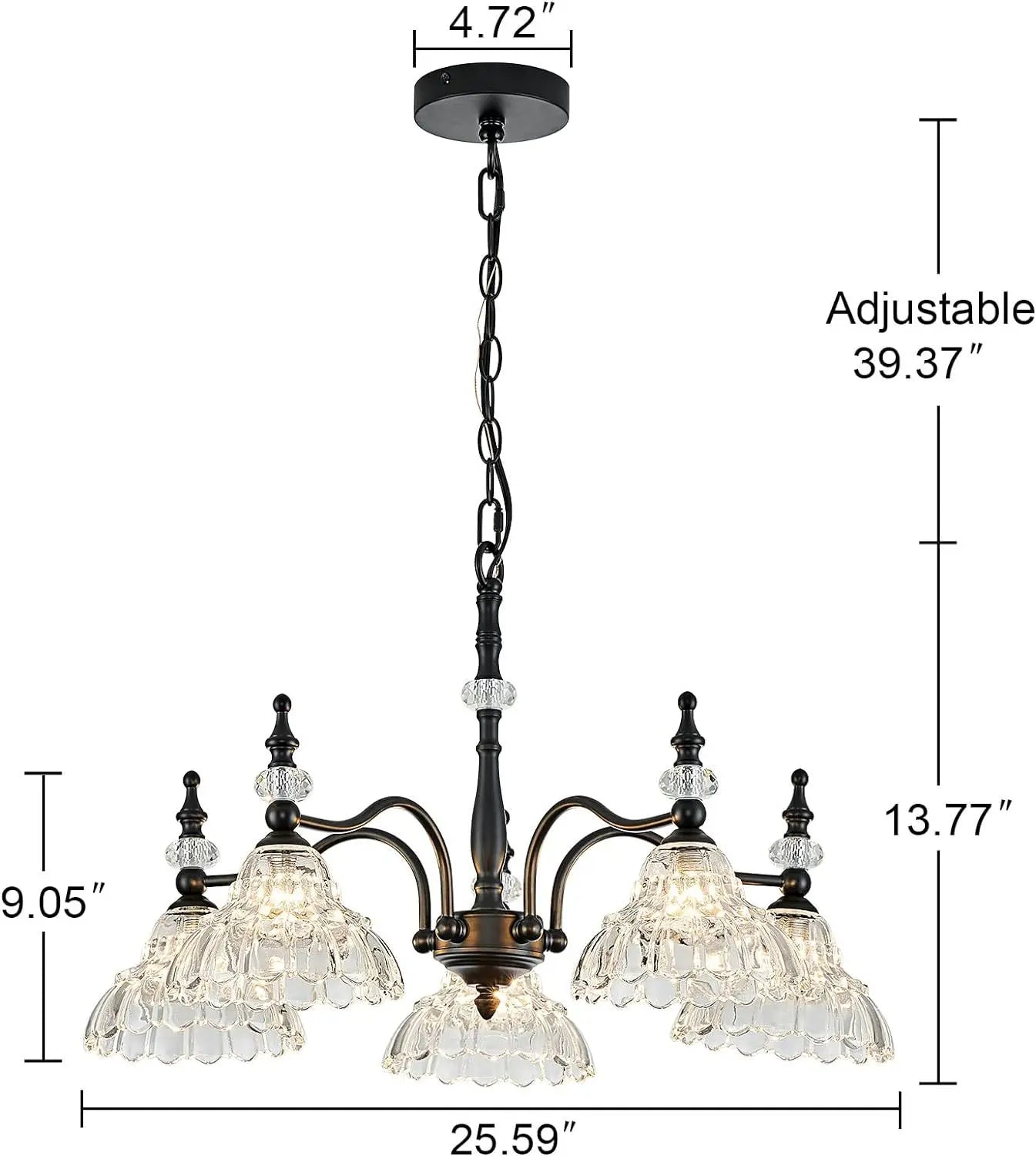 Normichy LED Pendant Light Glass Flower Fixture For Living Room