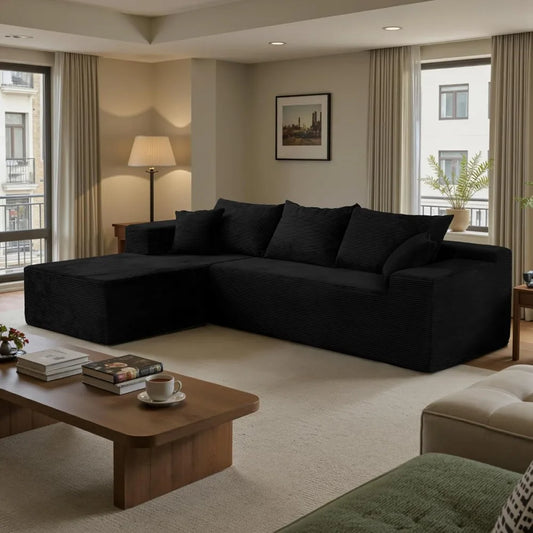Modular Sectional Sofa With L Shape Chaise No Assembly