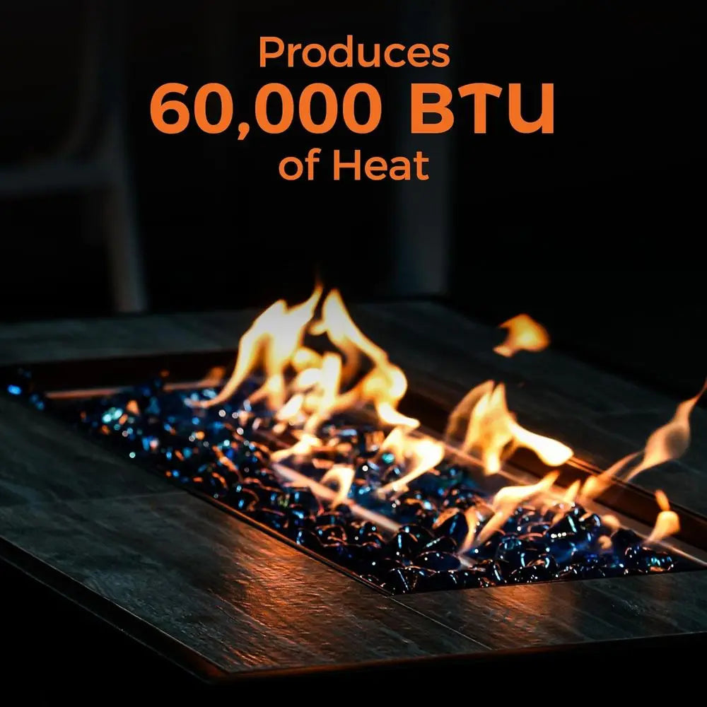 Propane Fire Pit Table Rectangular 60,000 BTU Outdoor Patio Backyard