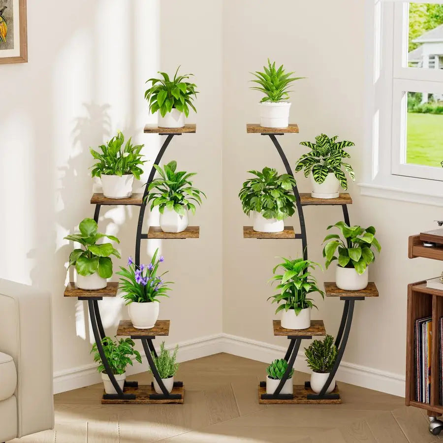 Indoor Plant Stands With Grow Lights Two Pack Corner Shelves