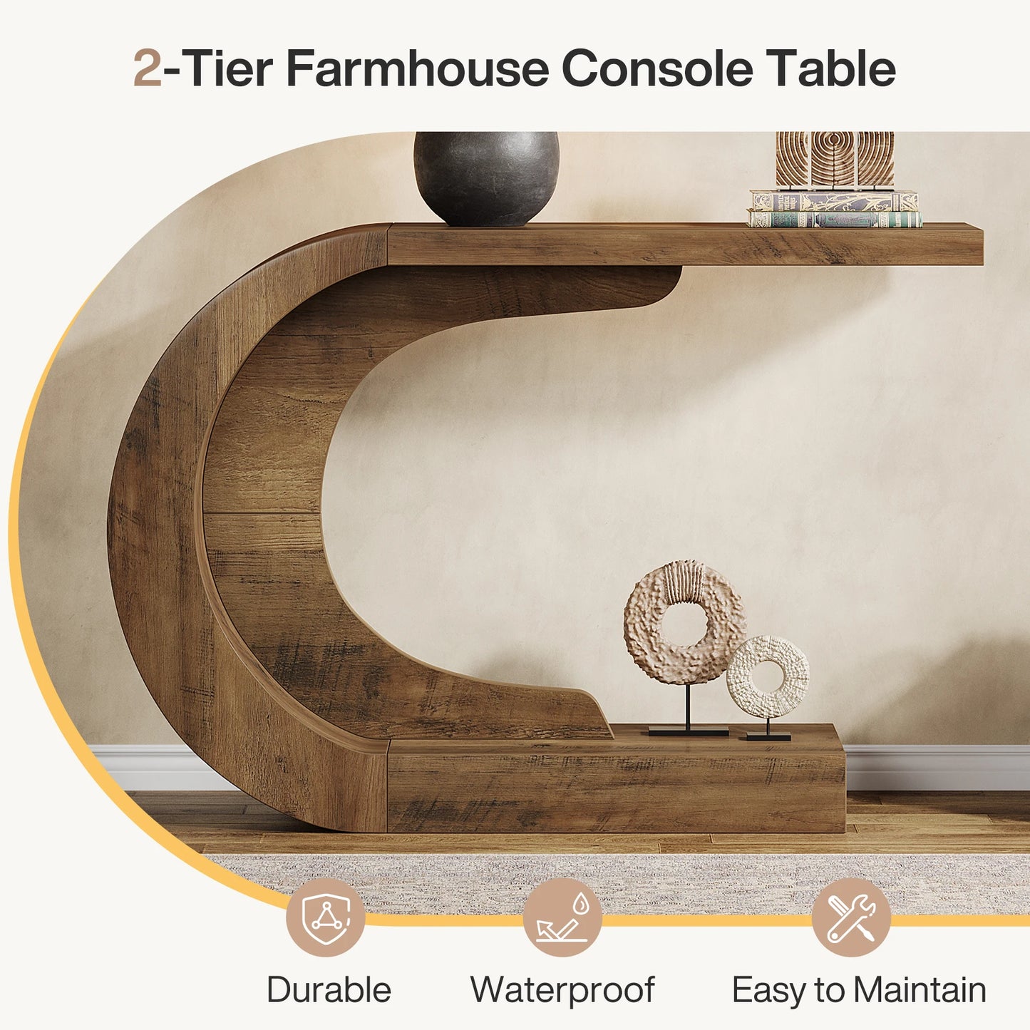 Tribesigns Mid-Century Modern Console Table for Entryway and Living Room
