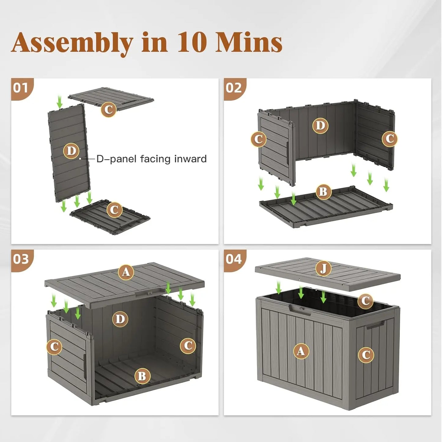 All Weather Deck Box Outdoor Storage Lockable Lid UV Resistant