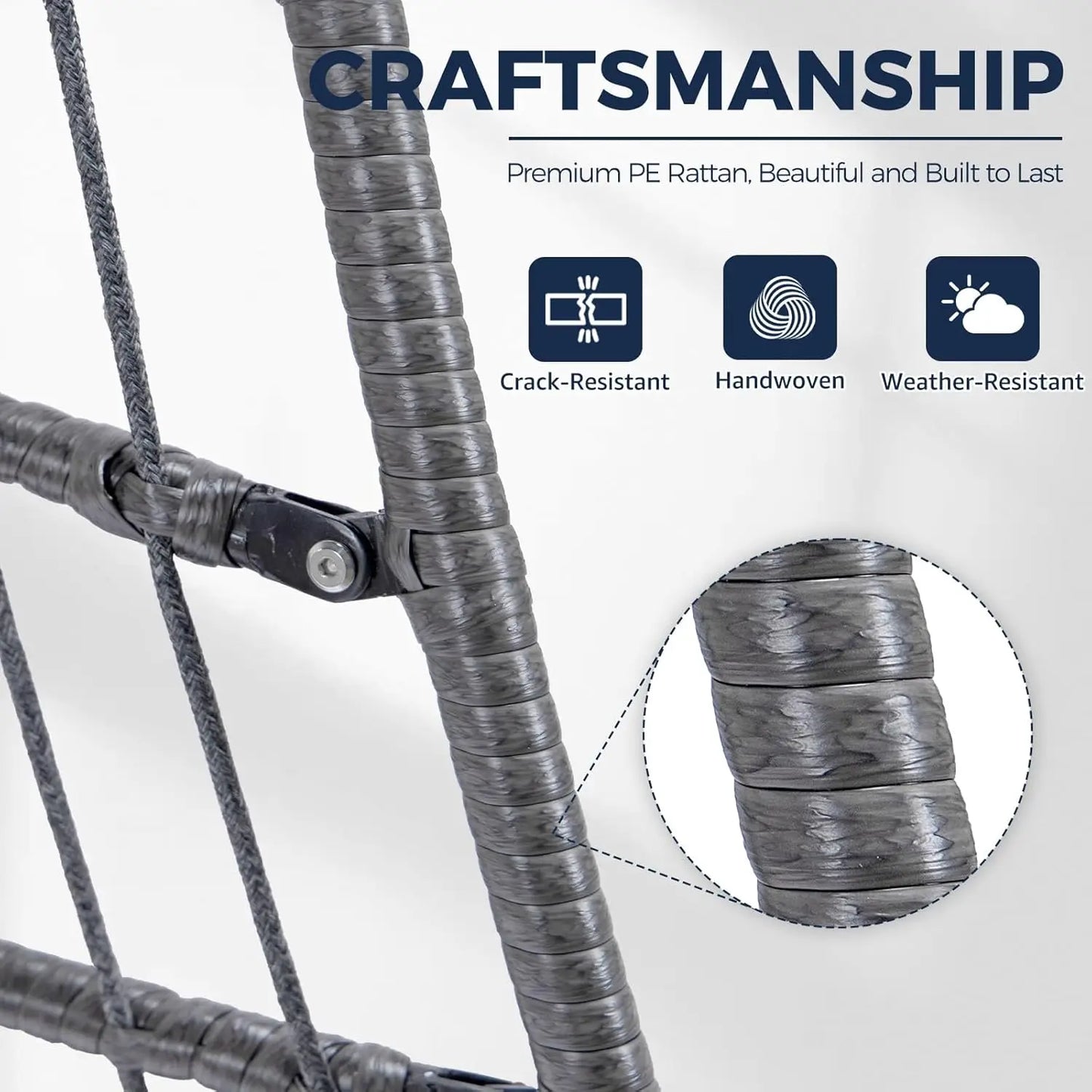 Egg Chair Swing Outdoor Wicker Hanging Chair With Stand