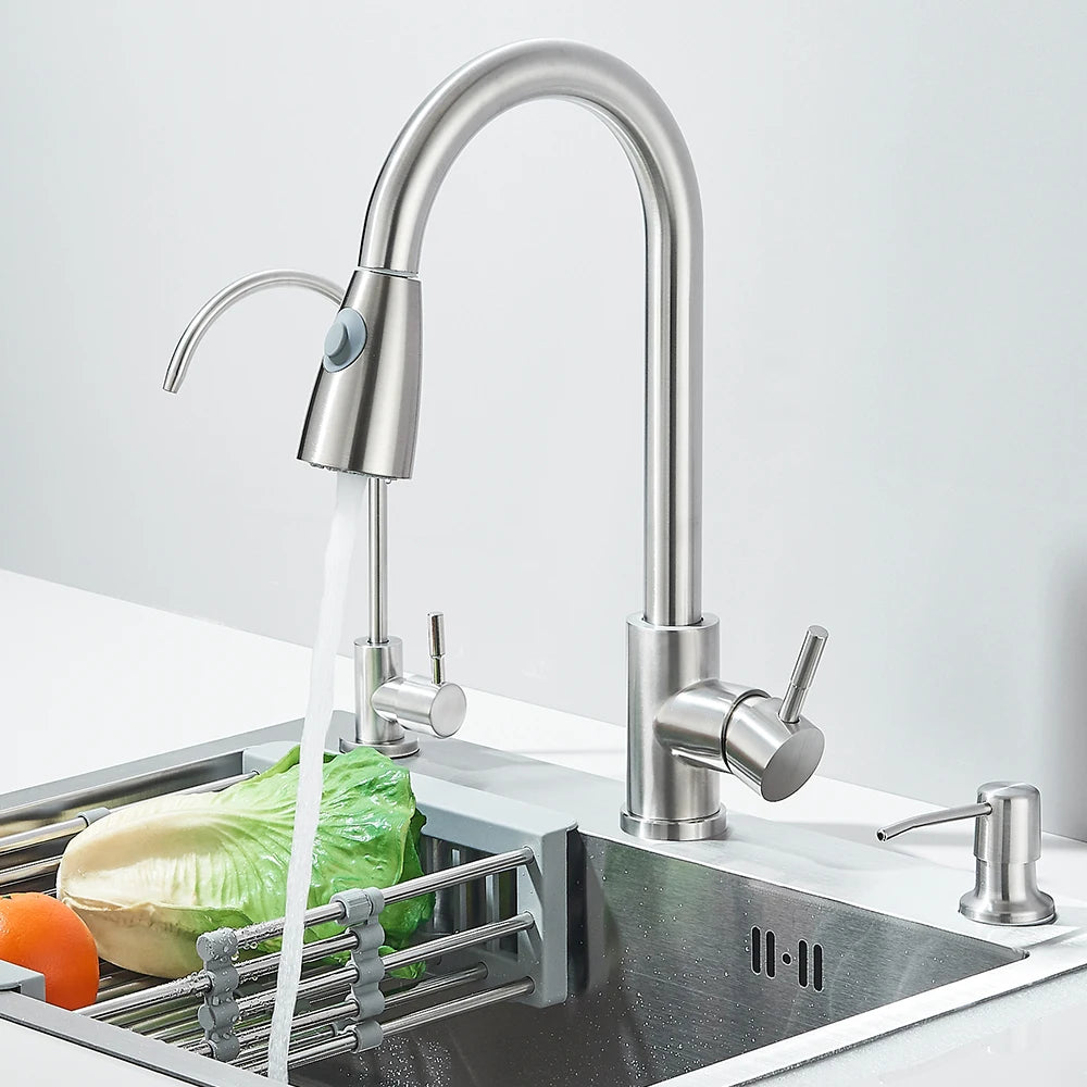 MYQualife Stainless Steel Kitchen Sink With Faucet And Soap Dispenser