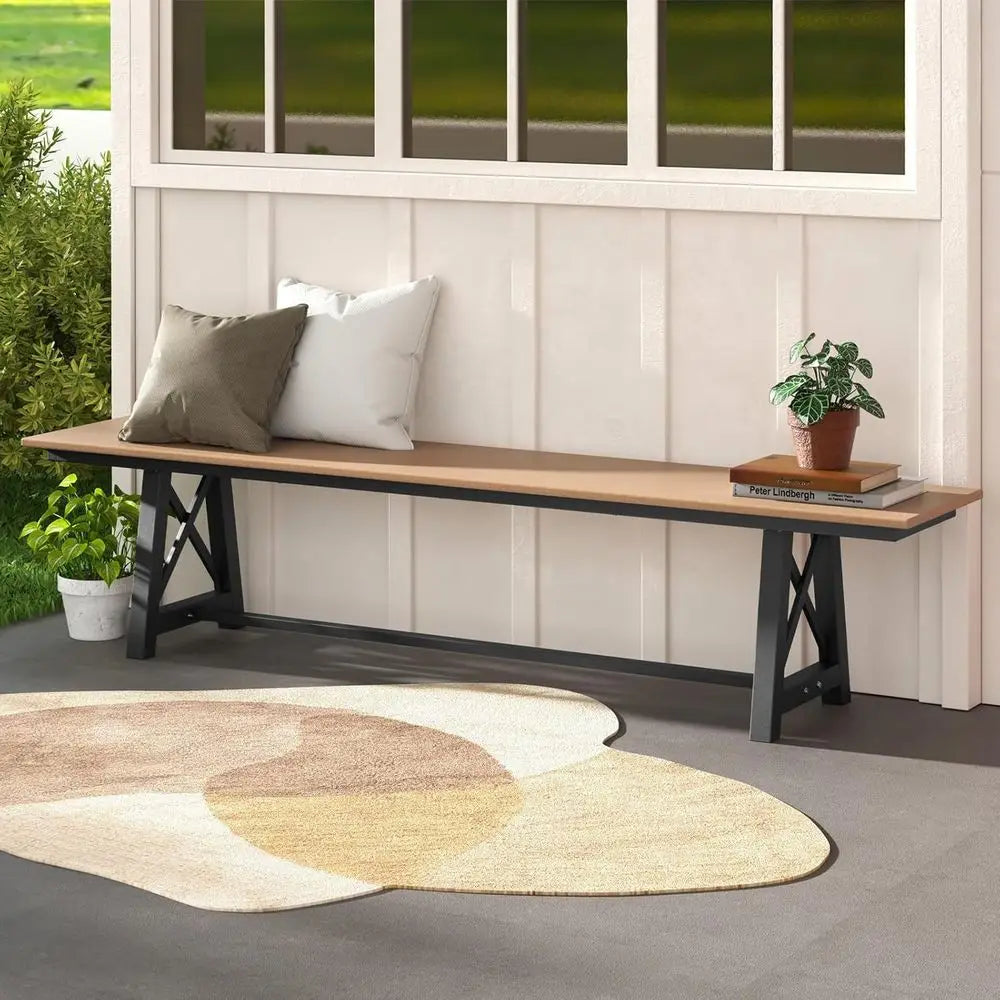 DAFIFY Outdoor HDPE Bench for Patio and Garden