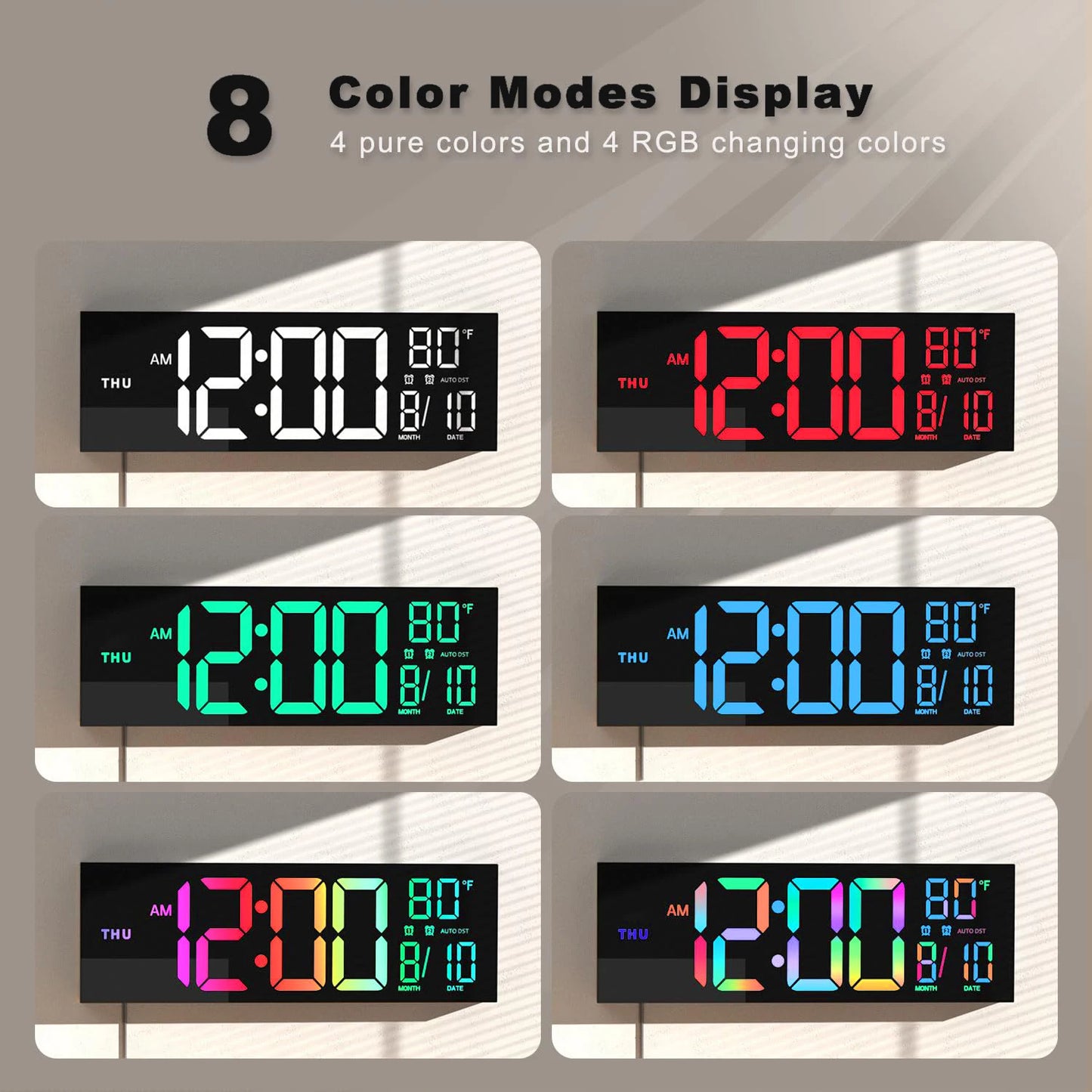 Hign-concerned Digital Wall Clock With Remote Alarm DST Temperature LED-Display-Analytics