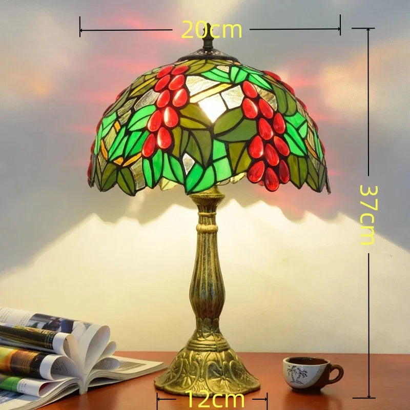 Jiankexing Retro Stained Glass Desk Lamp For Home Lighting
