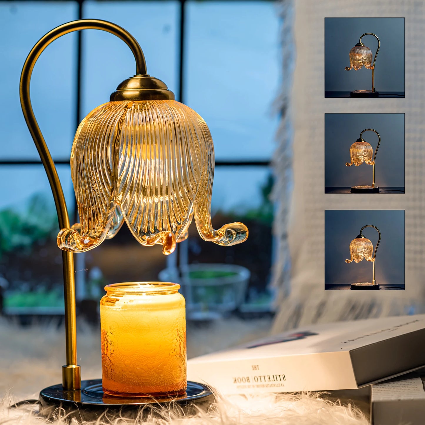Tulip Flower Warm Candle Lamp French Retro Bedside Table Lamp