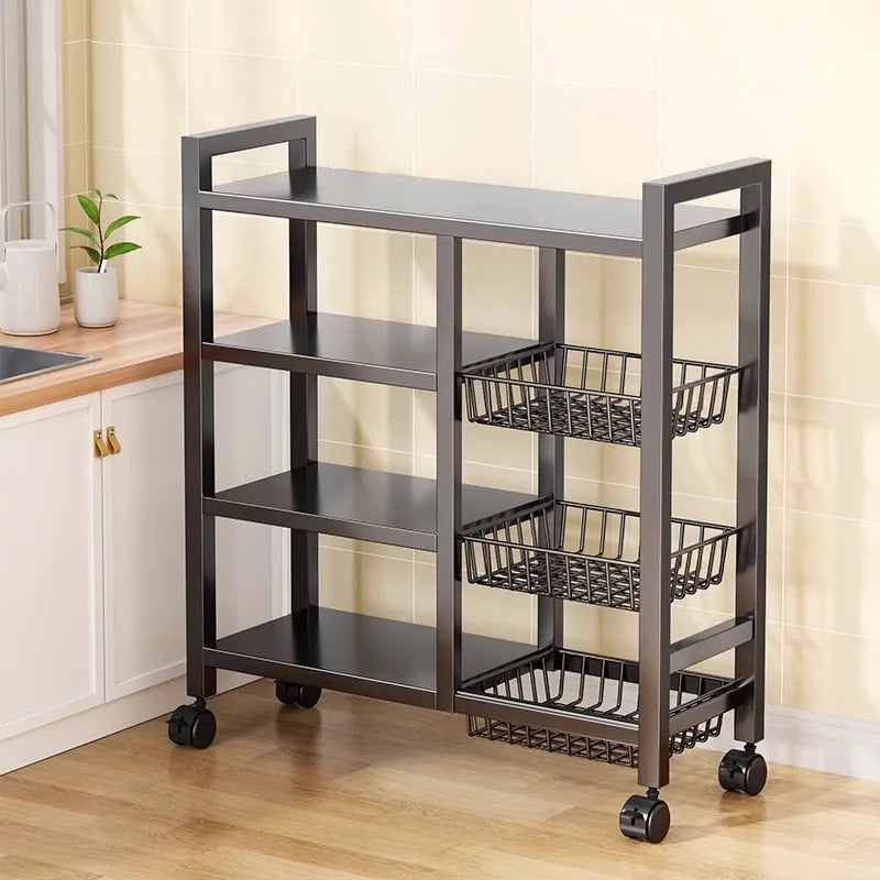 Multifunctional Removable Cabinet Storage Rack With 4 Tier Metal Shelves