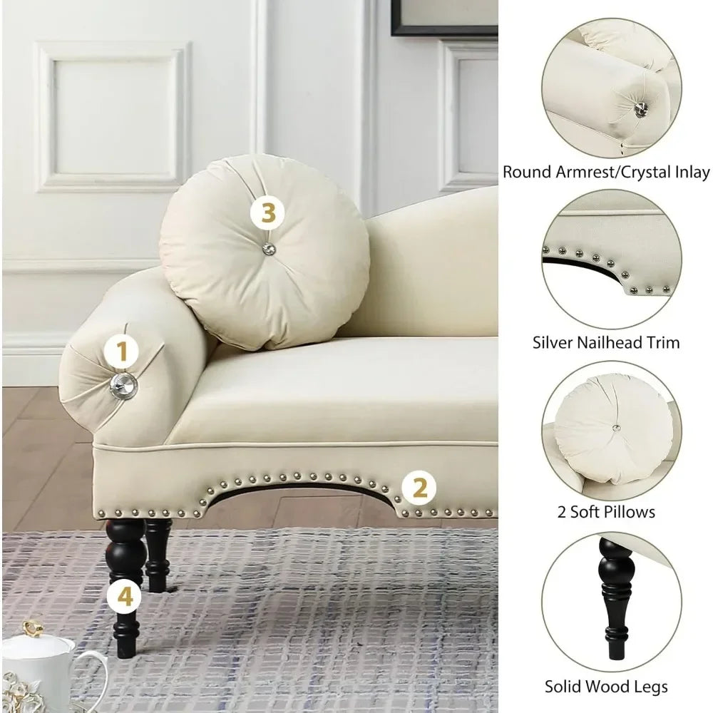 Modern Velvet Loveseat Sofa For Small Spaces Home Furniture