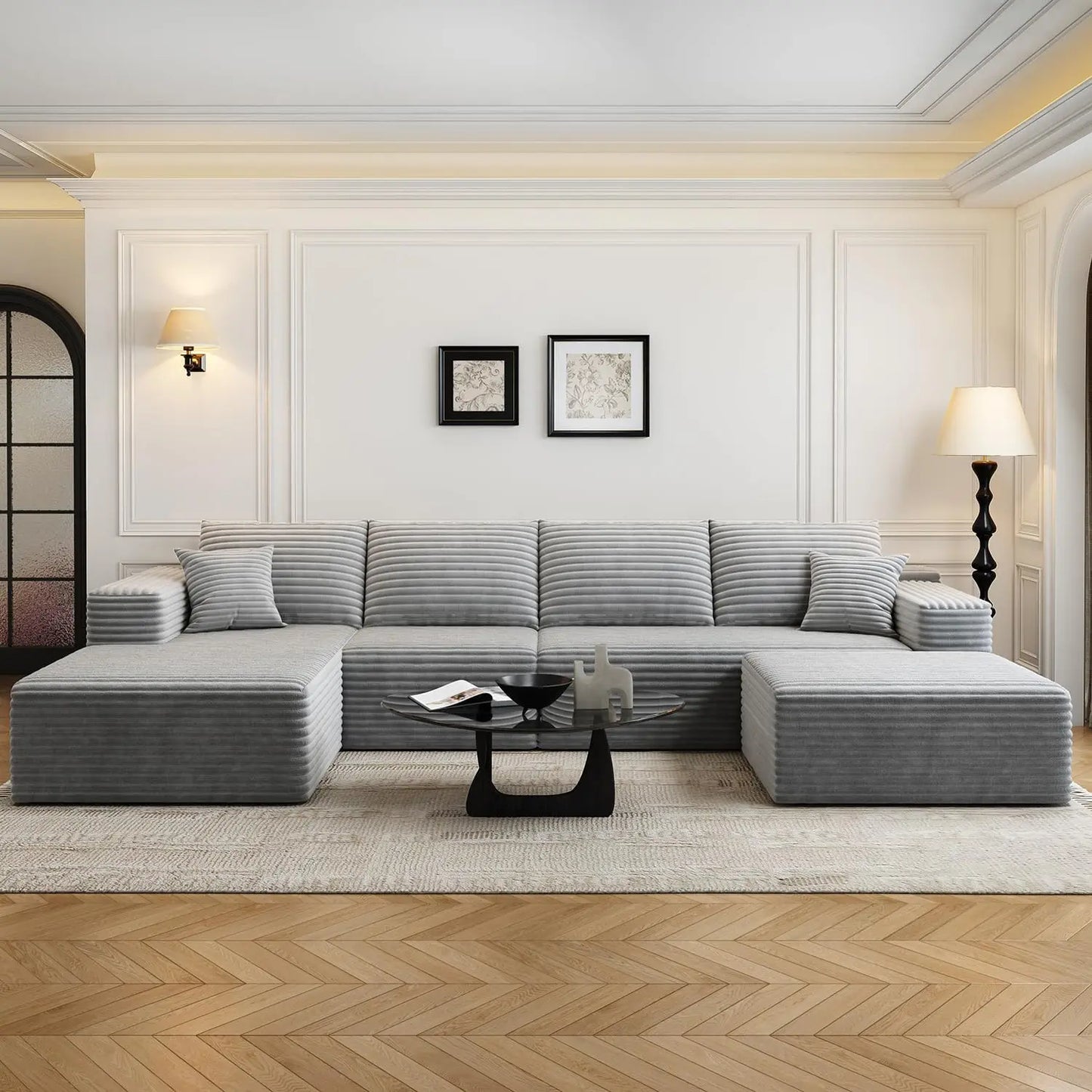 XPLVCN Modular Sectional Sofa With L Shaped Chaise Modern Upholstered