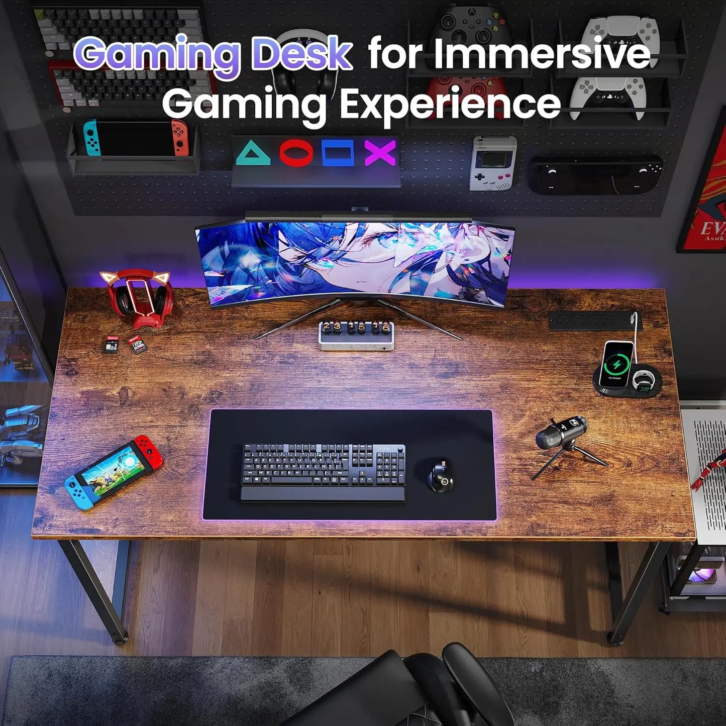 L Shaped Desk With USB Port And High Power Outlets