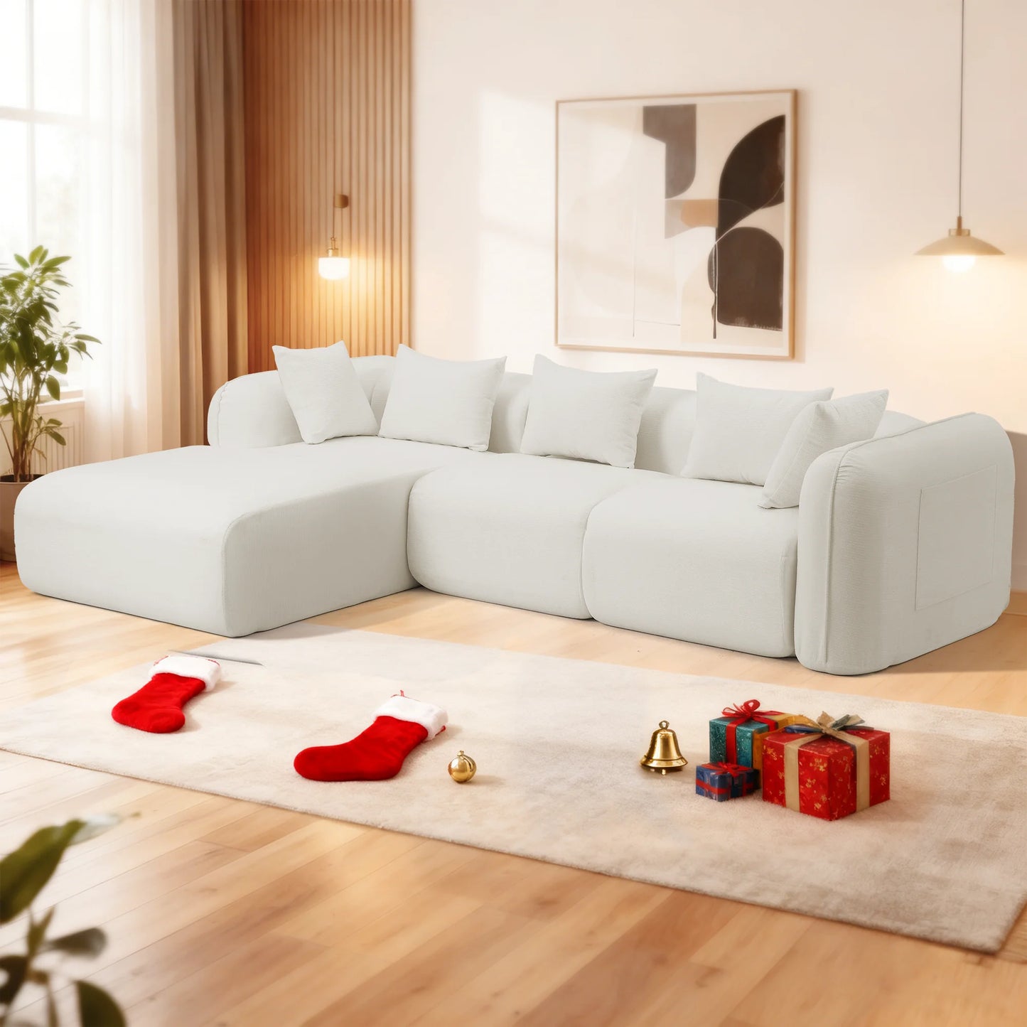 Redlife Sherpa Modular Cloud Sofa Set for Modern Living Rooms