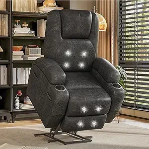 Massage Electric Power Lift Recliner Chair for Seniors with Corduroy