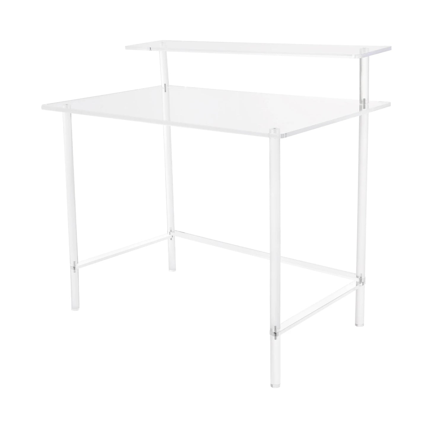 Bymaocar Acrylic Two Tier Computer Desk For Home Office