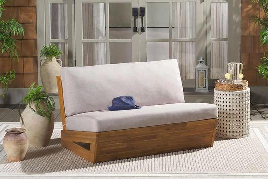 Outdoor Collection Dune NaturalLight Grey Solid Wood Sofa