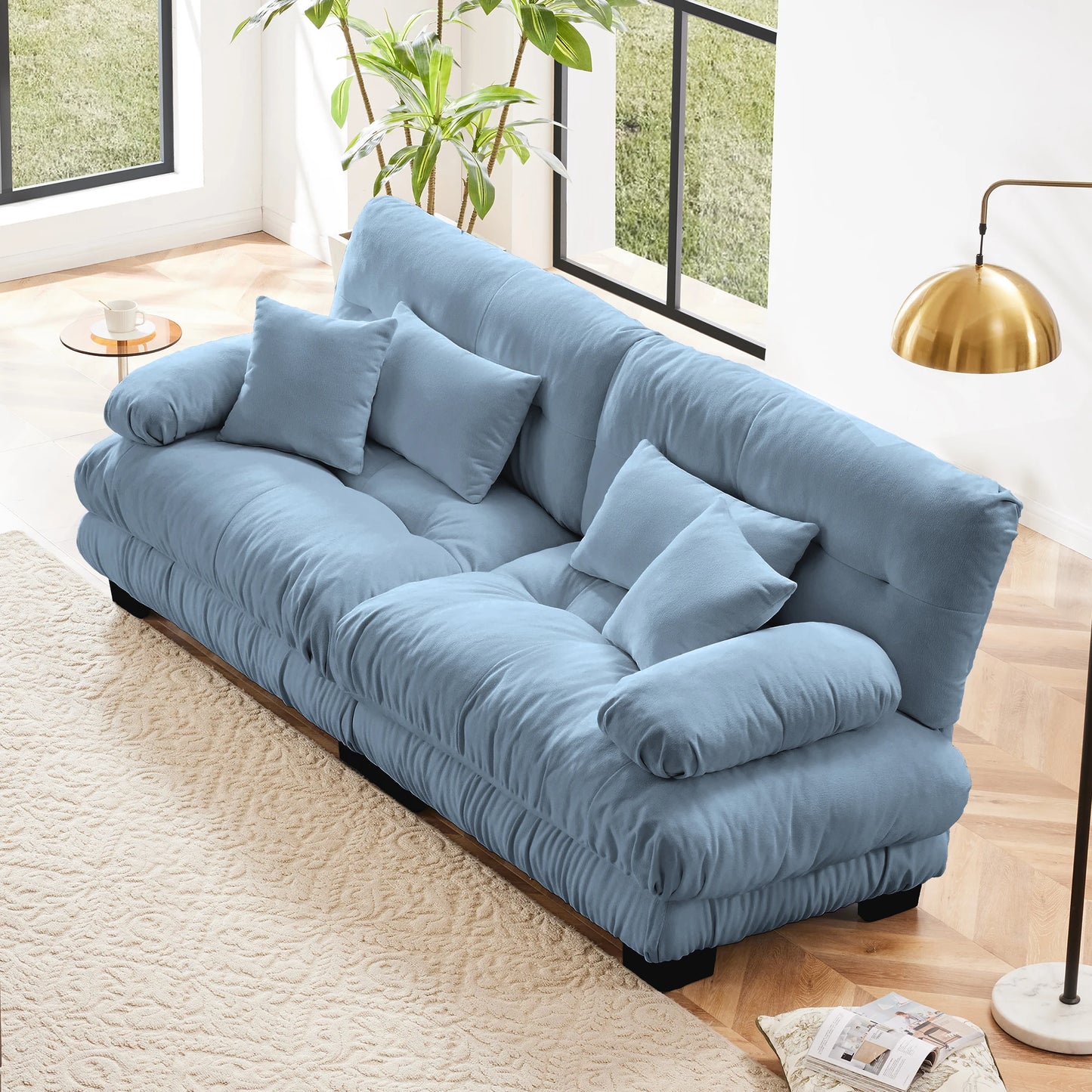 Modular Sectional Sofa Chenille With Ottomans Couch For Home Comfort