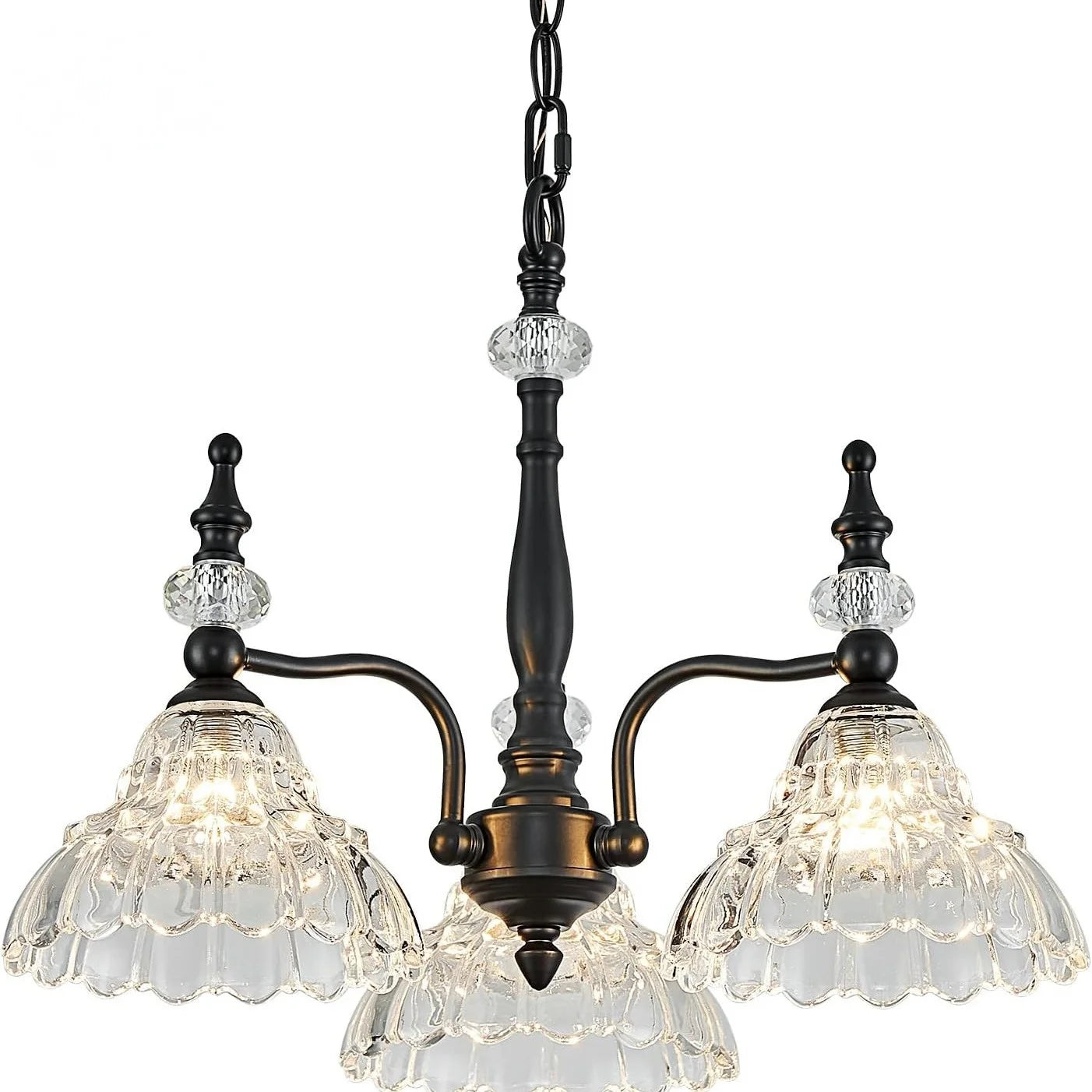 Normichy LED Pendant Light Glass Flower Fixture For Living Room