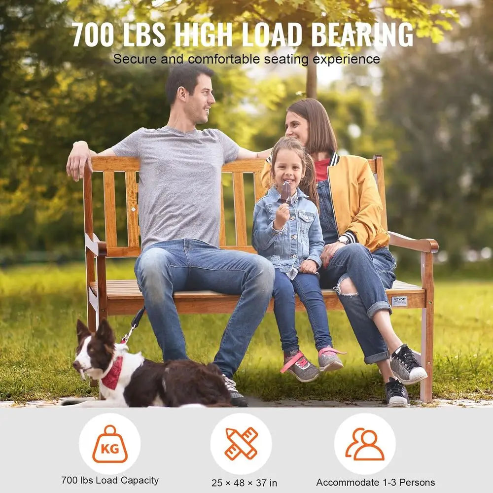 DAFIFY Two Person Garden Bench With Backrest And Armrests