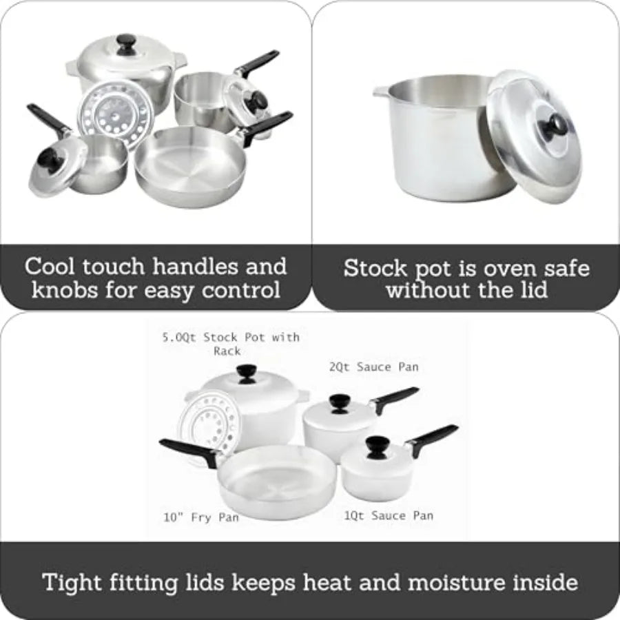 Heavy Duty 8 Piece Cast Aluminum Cajun Cookware Set