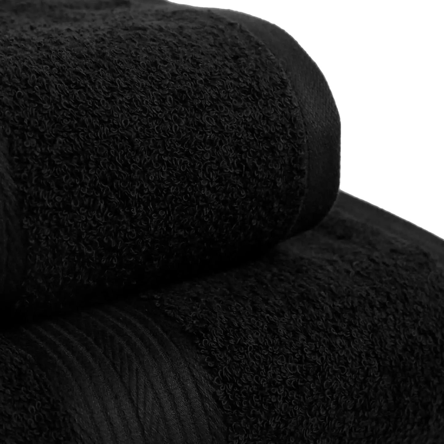 SUNTUG Basics 6 Piece Oversized 100% Cotton Bathroom Towel Set Fade Resistant Soft Absorbent 2 Bath 2 Hand 2 Washcloths Black
