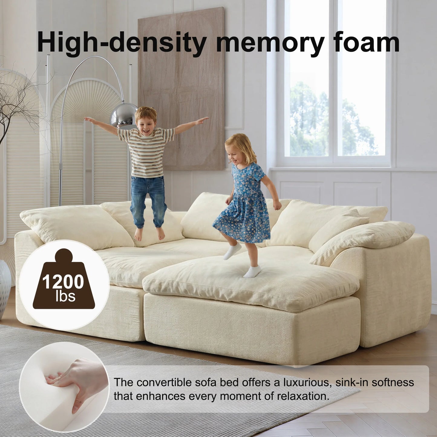 Yeflixvrau Modern Modular Sectional Sofa Cloud Couch With Removable Cushions