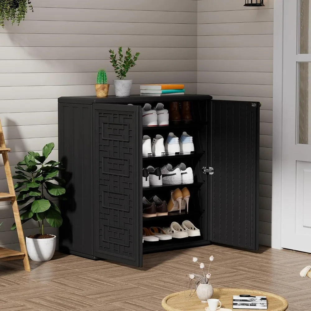 Compact HDPE Outdoor Storage Shed For Garden Tool Boxes