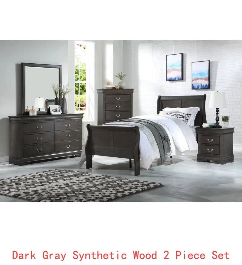 Louis Philippe Sleigh Bed Bedroom Set For Contemporary Master Bedroom Suite Collection