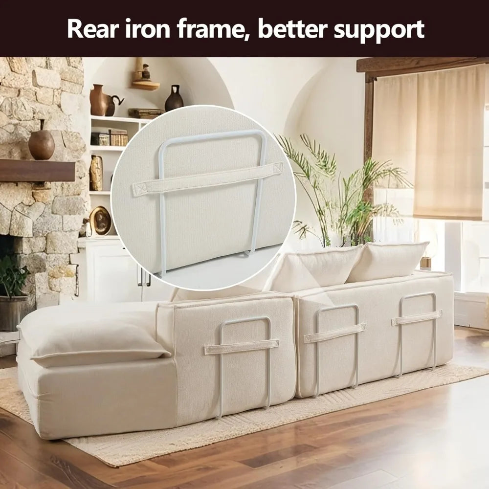 Cloud Soft Boneless Sectional Sofa For LuxuriousLivingroom Comfort Relaxation Beyond