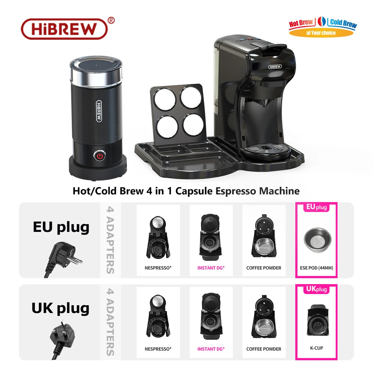 HiBREW 19 Bar 4in1 Espresso Capsule Coffee Machine