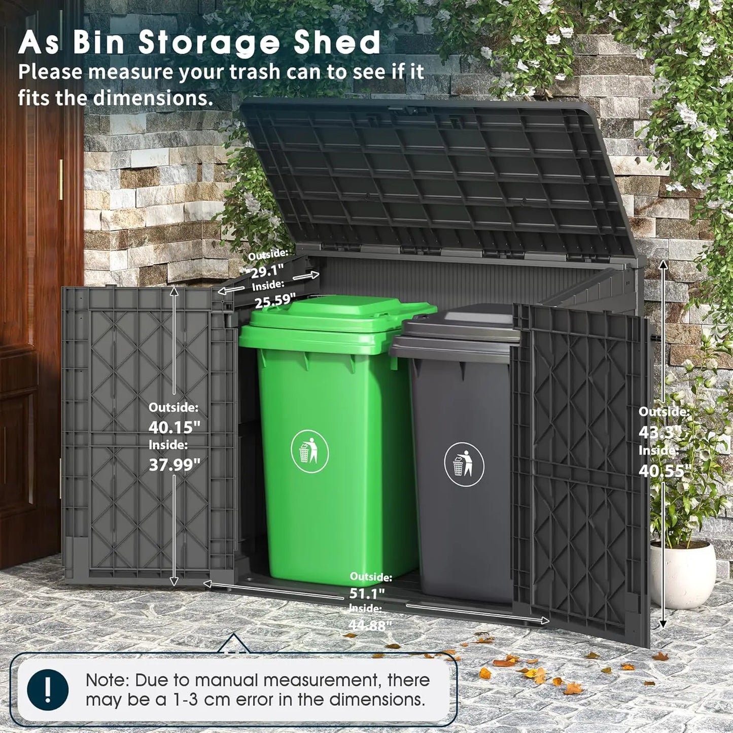 Outdoor Storage Cabinet Resin Shed With Lockable Doors