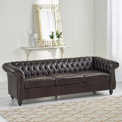 Chesterfield Sofa With Button Tufting And Nailhead Trim