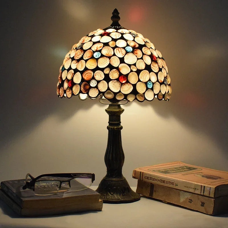 Jiankexing Retro Stained Glass Desk Lamp For Home Lighting