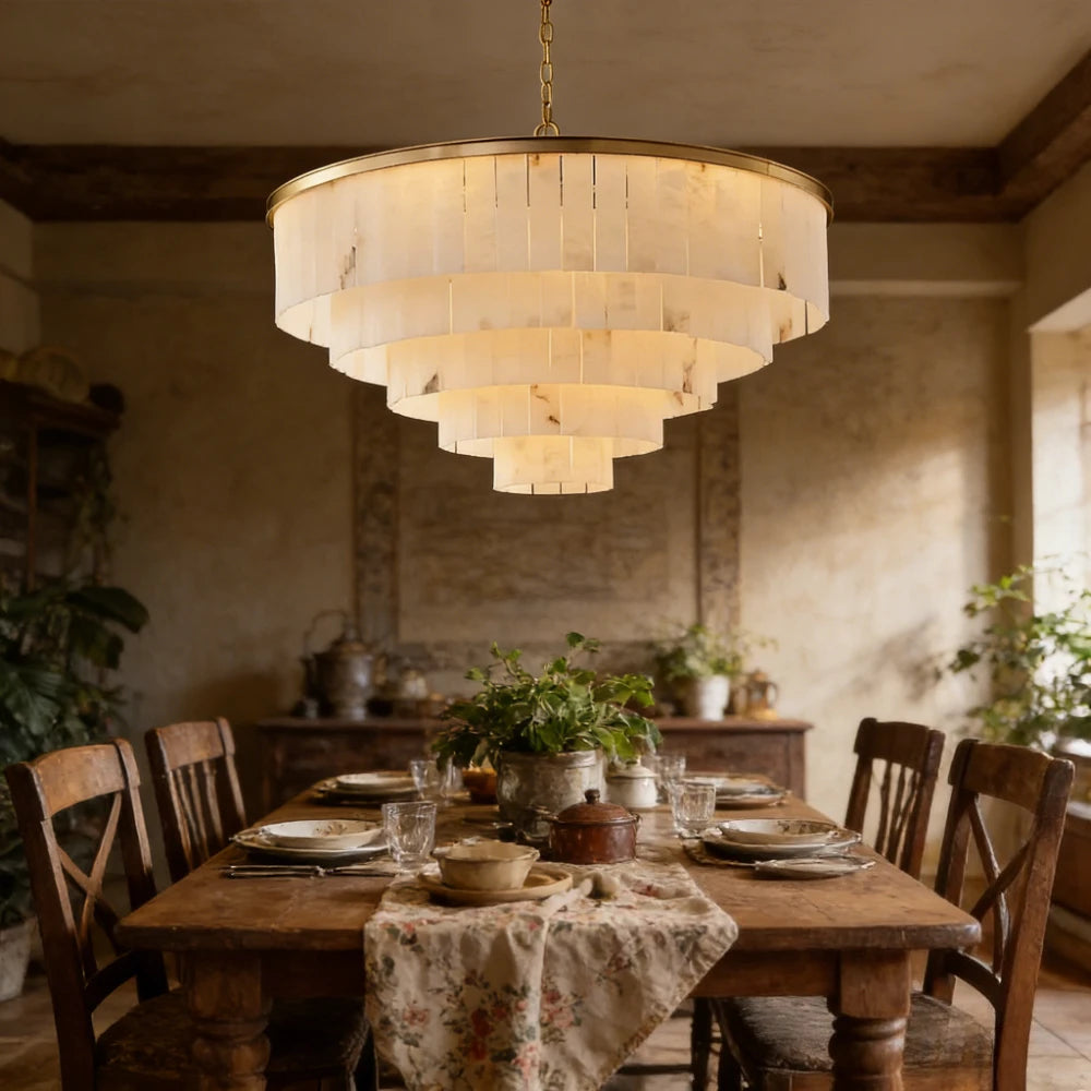 Artpad Vintage Spanish Marble Chandelier Handcrafted Pendant Light