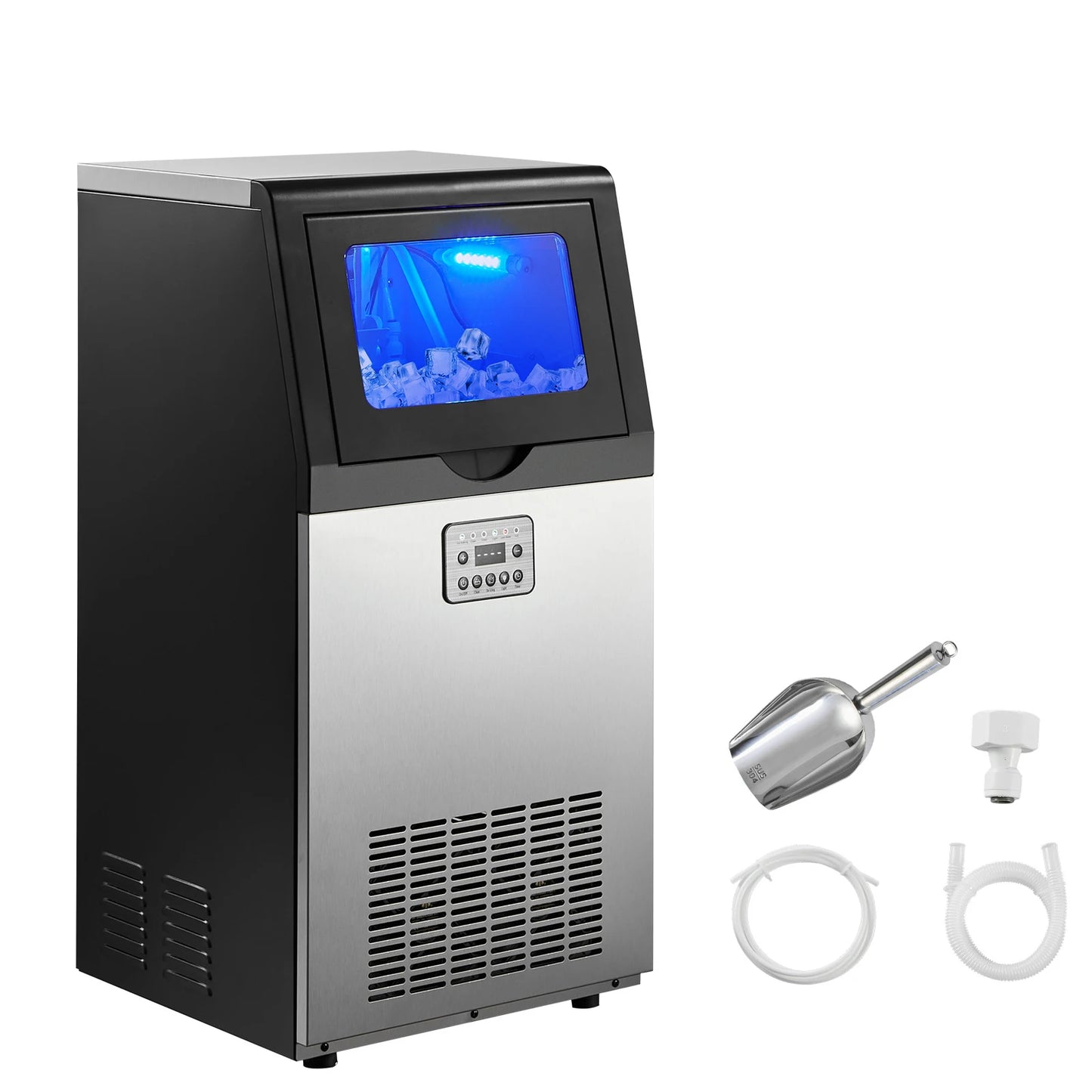 SucceBuy Commercial Ice Maker 80 100 130 160 Lbs Per Day Stainless Steel