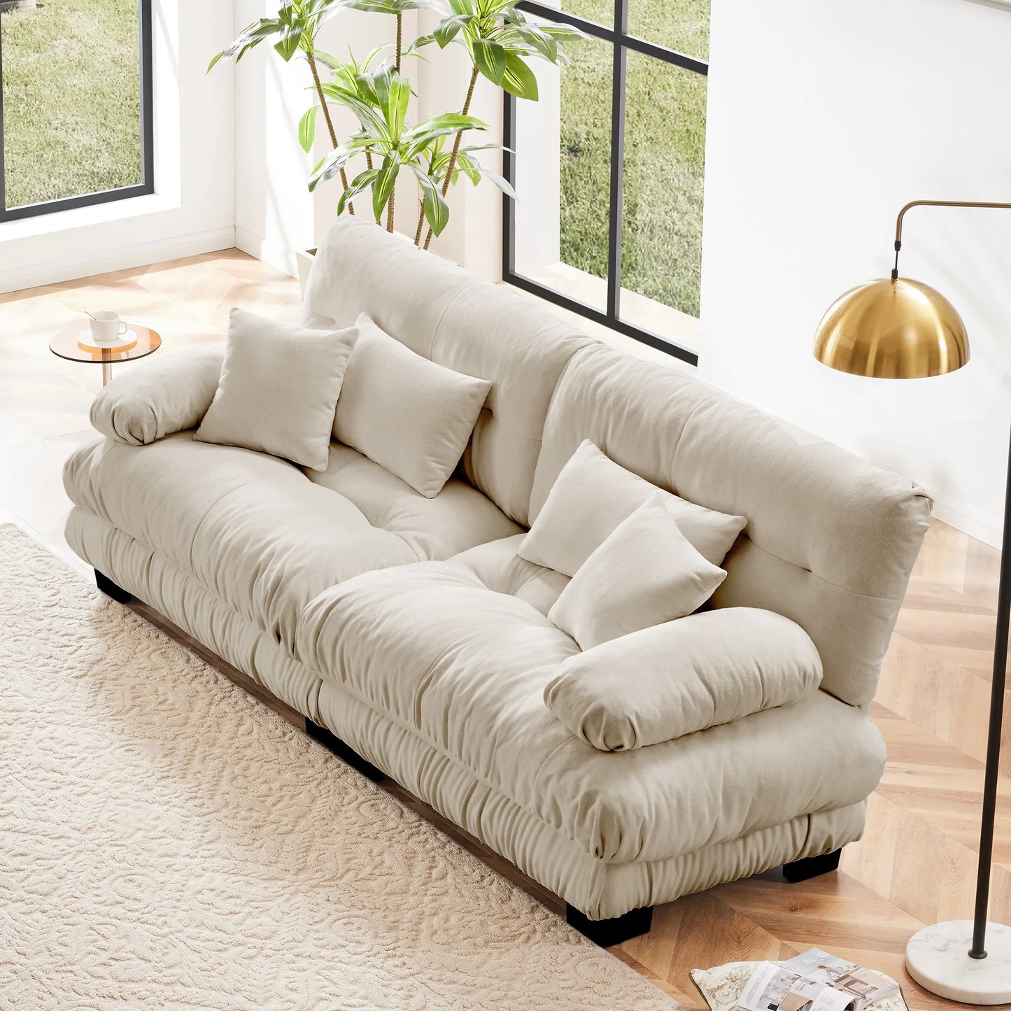 Modular Sectional Sofa Chenille With Ottomans Couch For Home Comfort