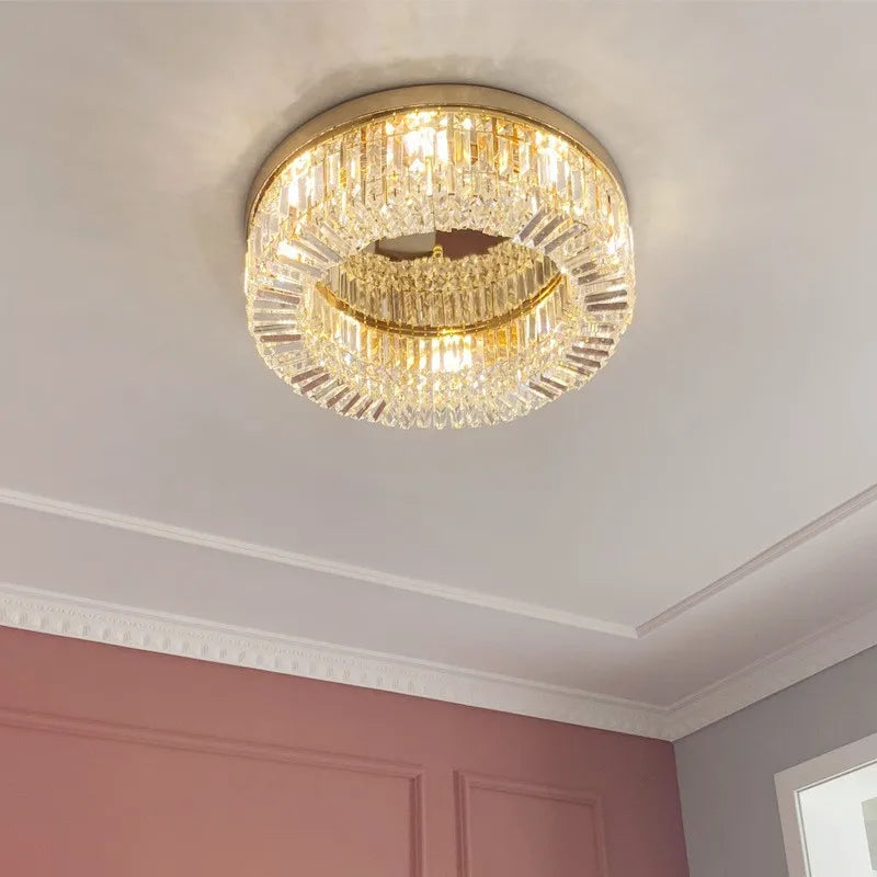 TAONUANSHU Crystal Ceiling Light LED Modern Dining Room Pendant Lamp