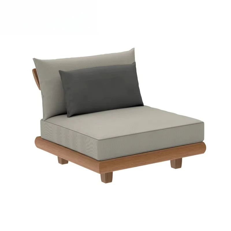 Outdoor Teak Garden Sofa Set Weather Resistant Solid Wood Furniture