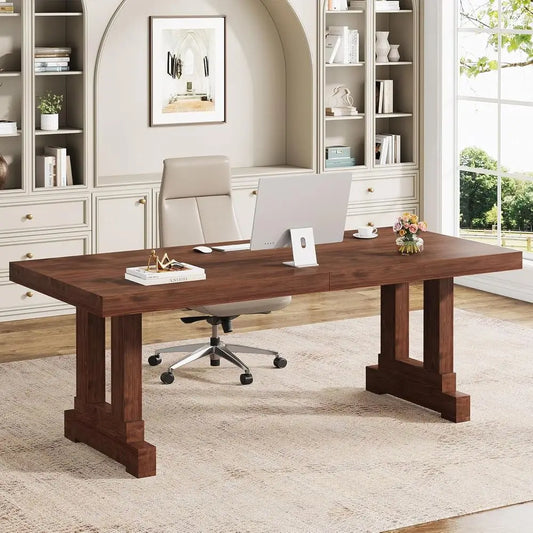 Solid Wood Home Office Desk With Strong Legs