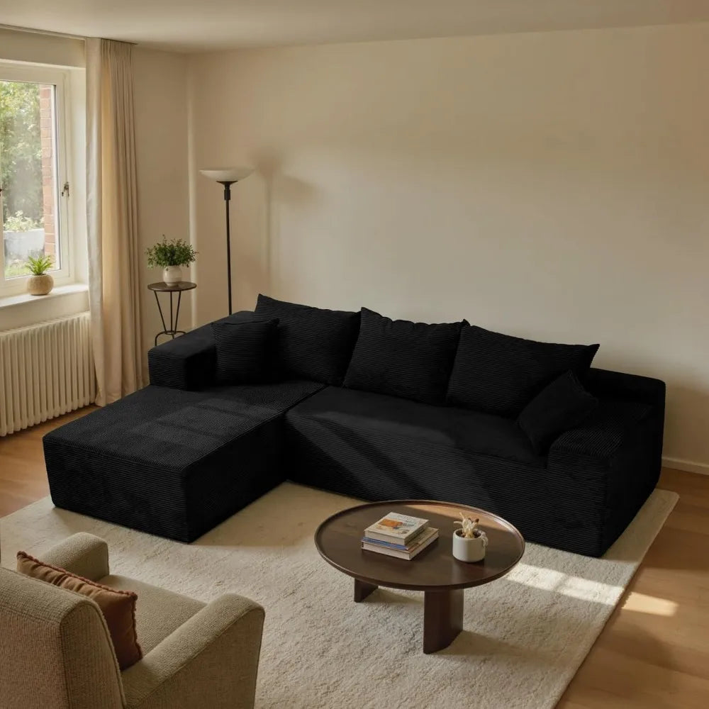Modular Sectional Sofa With L Shape Chaise No Assembly