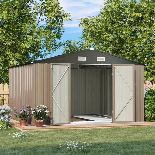 IndustrialGrade Metal Storage Shed With Floor Frame And WeatherResistantDoubleLock
