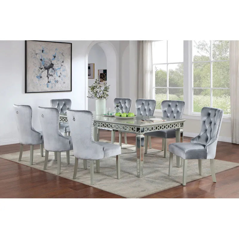 Expandable 7 Piece Dining Set With Leaf And Wingback Chairs