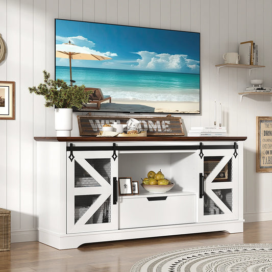 VOWNER Modern TV Stand With 1 Drawer And 2 Cabinets