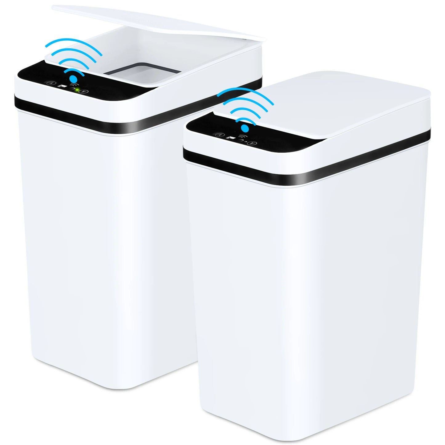 NONECN 2 Pack Bathroom Automatic Touchless Trash Cans With Lid