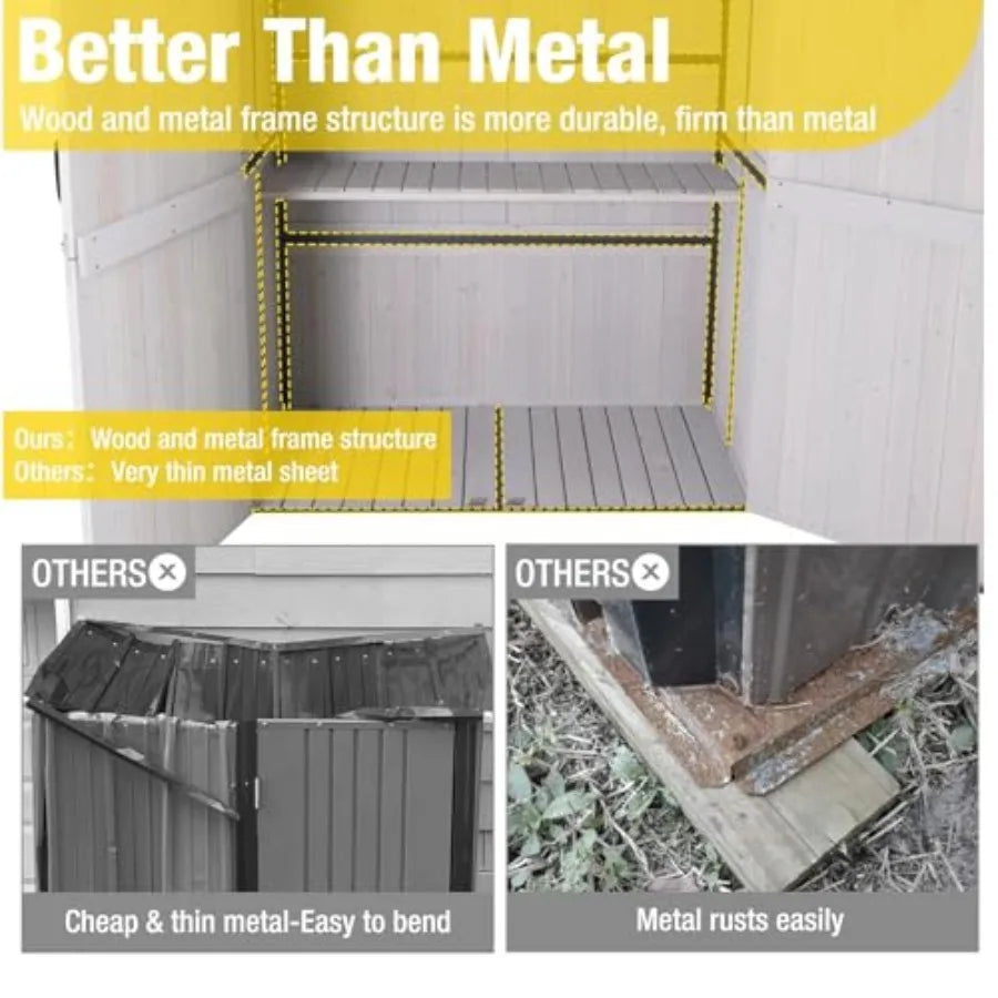 Mdng Waterproof Outdoor Storage Shed With Adjustable Shelves