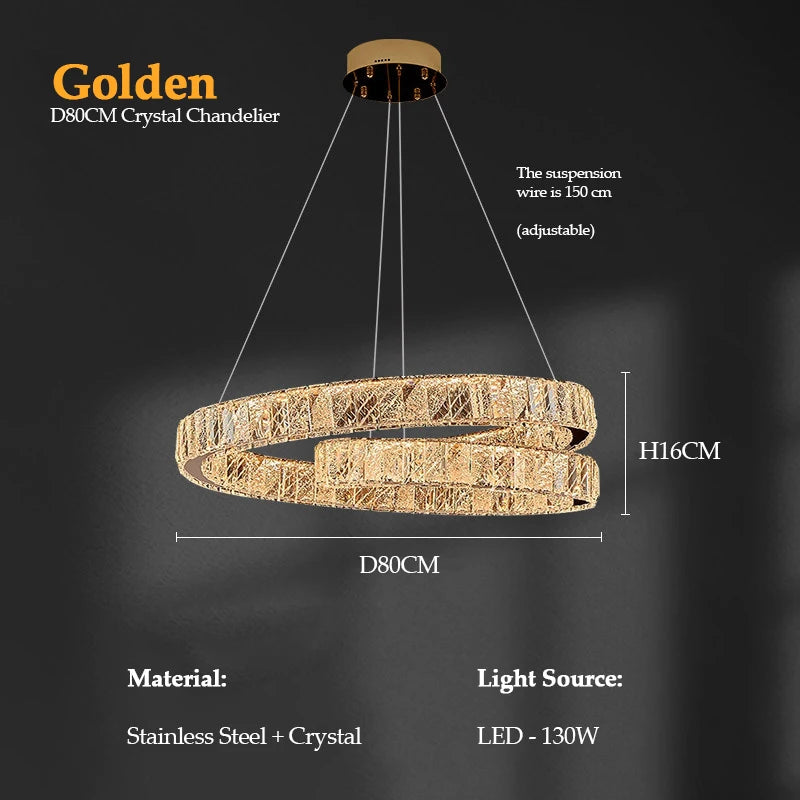 TAPNM Modern Luxury Crystal Chandelier For Living Room