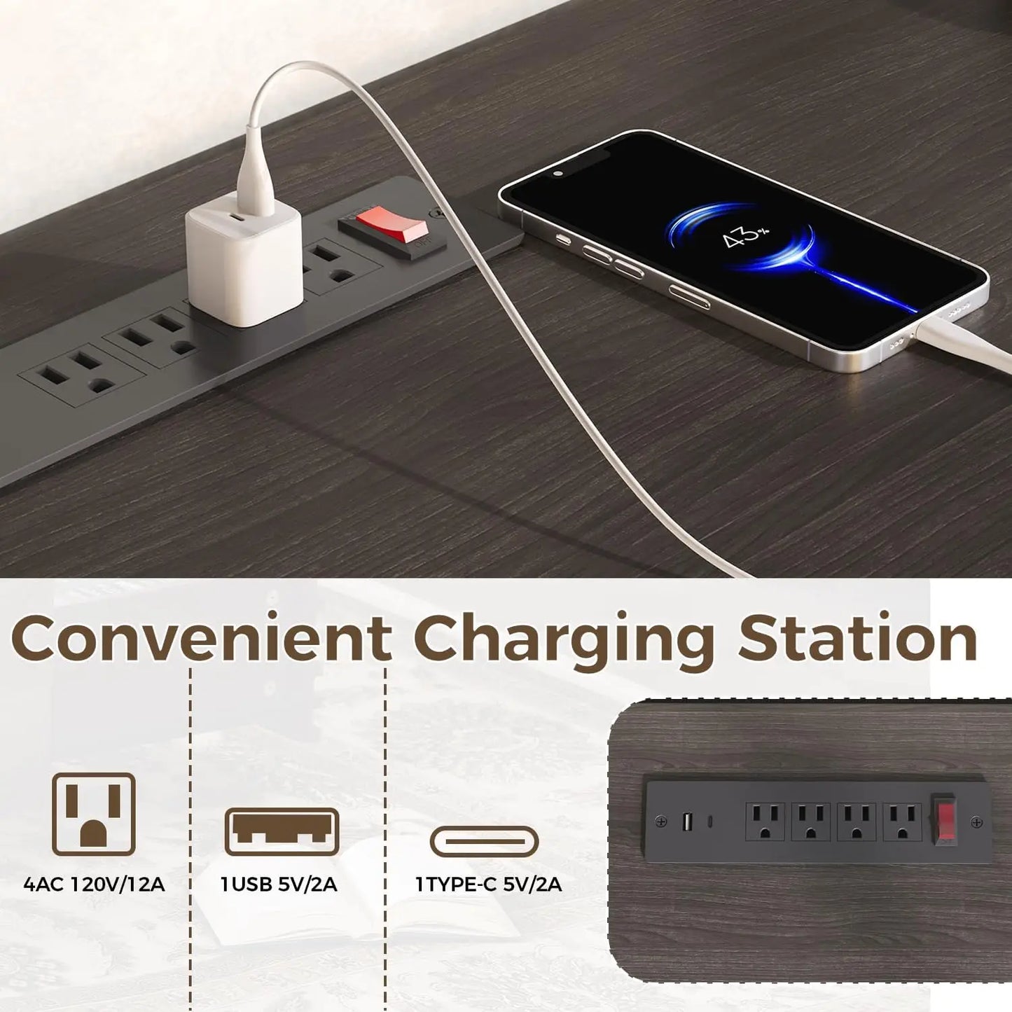 Ironck TV Stand With FloorToCeiling SlidingDoors AndIntegratedPowerChargingStation