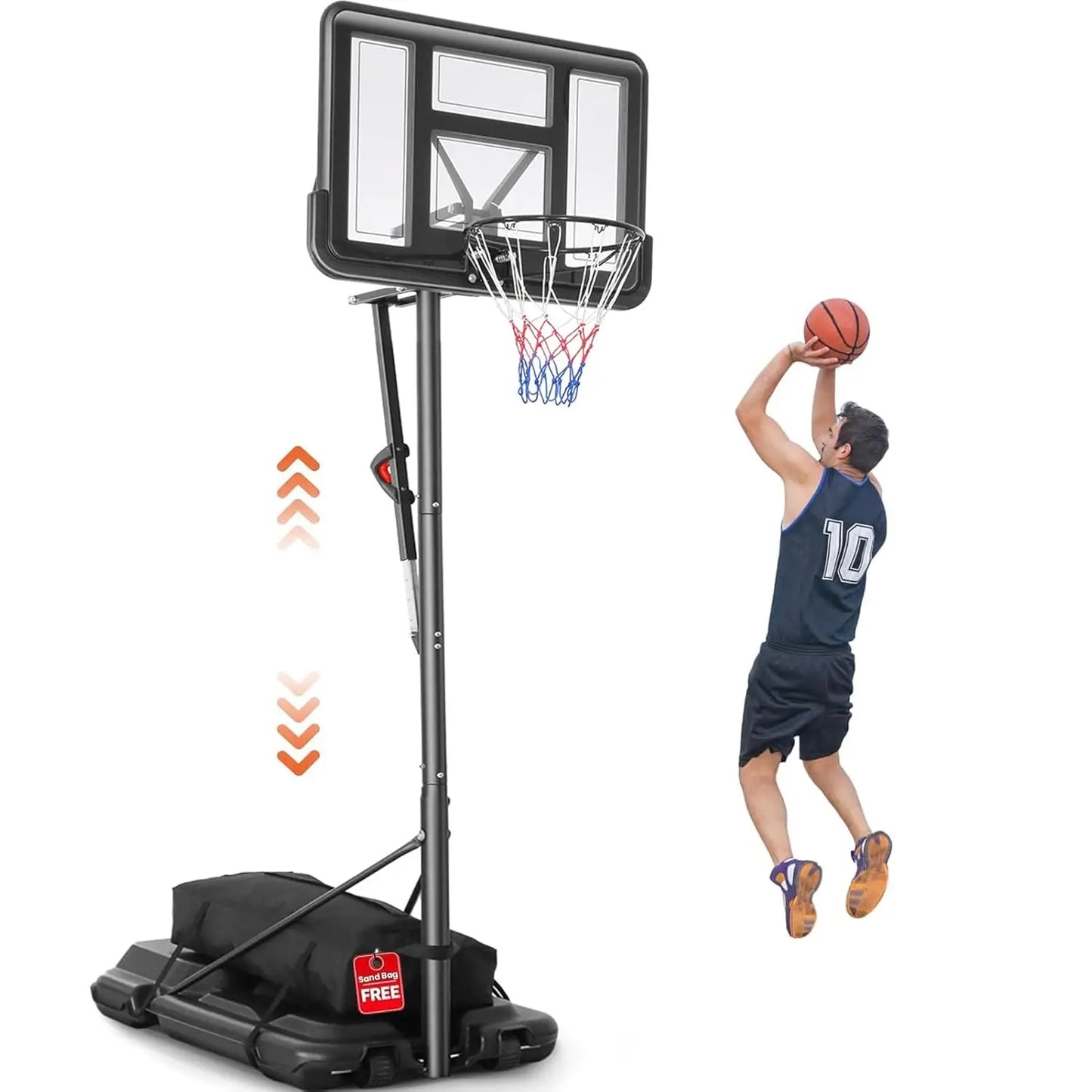 Portable Adjustable Outdoor Basketball Hoop System For All Ages